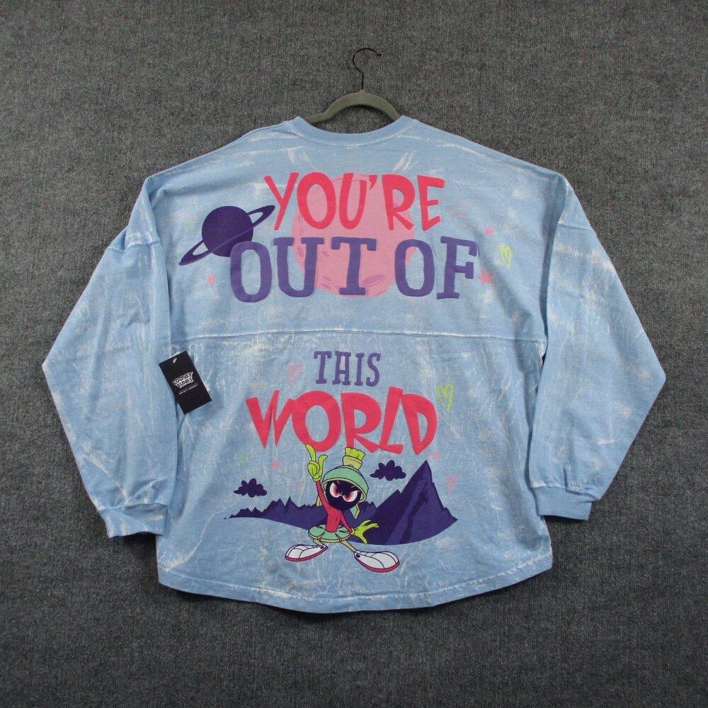 Looney Tunes Marvin The Martian Spirit Jersey Mens XXL Blue Tie Dye Mineral Wash